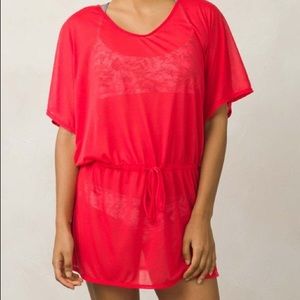 Prana Saids Kaftan Beach Swim Cover up pink/red